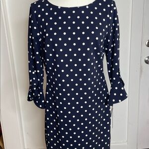 NWT Karl Lagerfeld Navy/White Polka Dot Dress